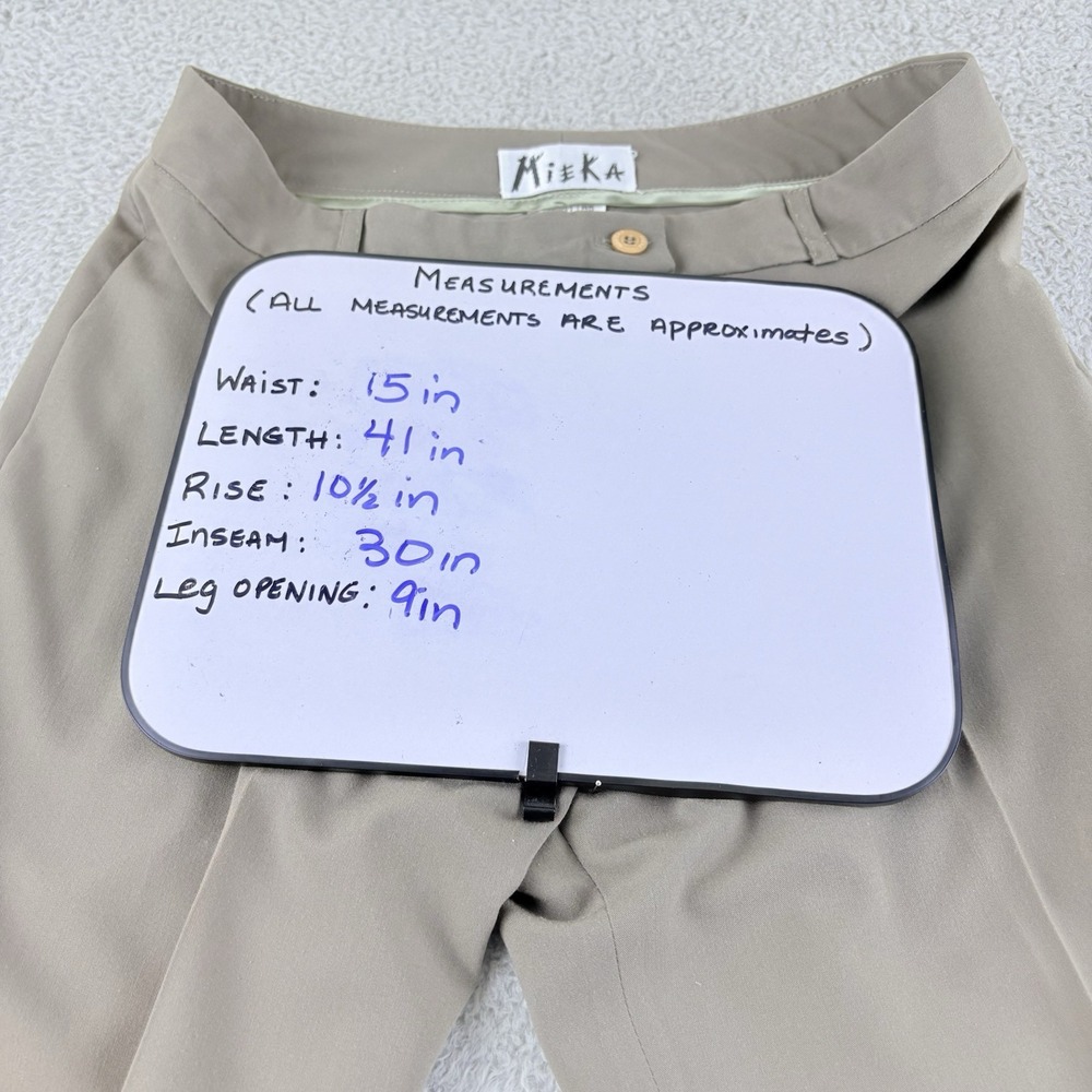 Mieka Straight Leg Dress Pants Taupe Womens EU 42 US 10 12 Made in France - Picture 8 of 15